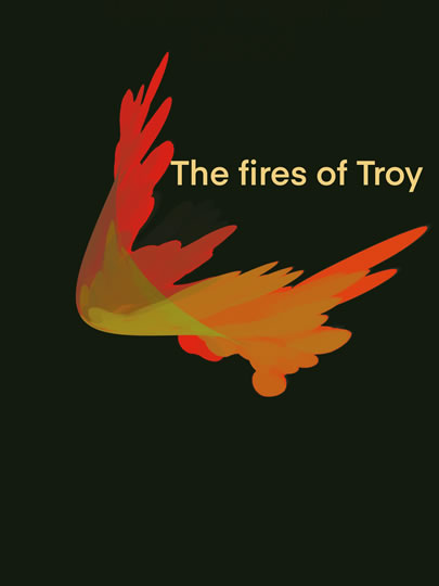 text Fires of Troy on abstract background